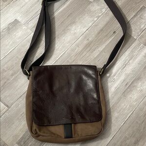 Fossil Dark Brown and Tan Messenger Bag